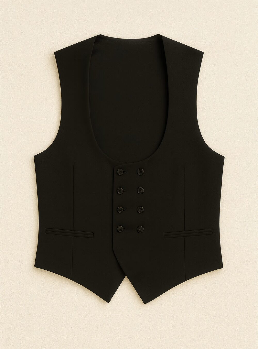 Beaumont Black Wool Tuxedo west layflat image