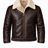 Stratton Dark Brown Leather Aviator Jacket_Front Mannequin_result