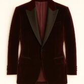 Wycliffe Burgundy Velvet Shawl Lapel Tuxedo jacket layflat image_result (1)